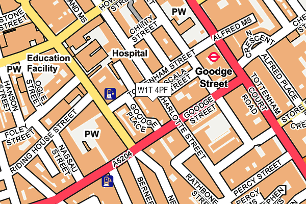 W1T 4PF map - OS OpenMap – Local (Ordnance Survey)