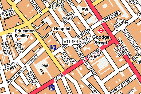 W1T 4PH map - OS OpenMap – Local (Ordnance Survey)