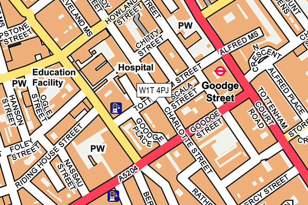 W1T 4PJ map - OS OpenMap – Local (Ordnance Survey)