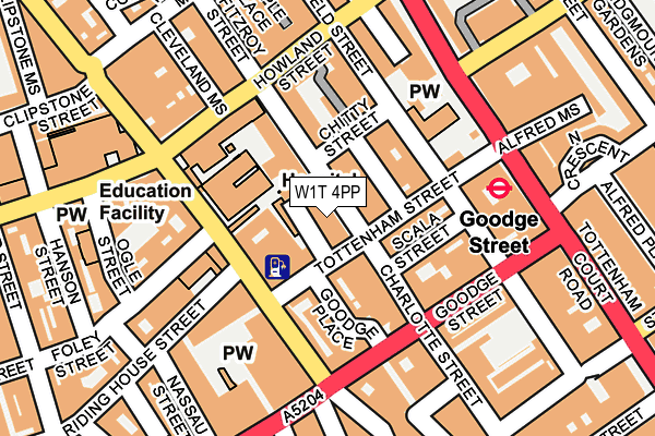 W1T 4PP map - OS OpenMap – Local (Ordnance Survey)