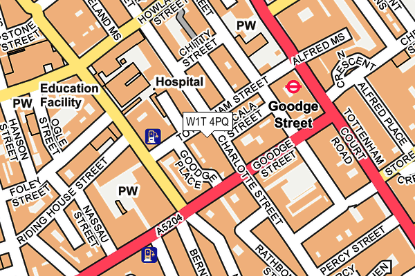 W1T 4PQ map - OS OpenMap – Local (Ordnance Survey)