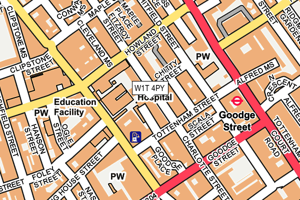 W1T 4PY map - OS OpenMap – Local (Ordnance Survey)