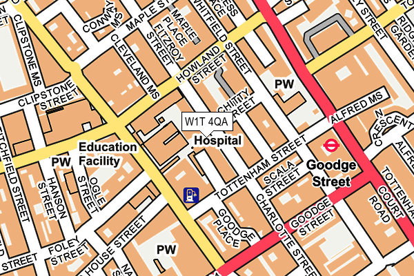 W1T 4QA map - OS OpenMap – Local (Ordnance Survey)