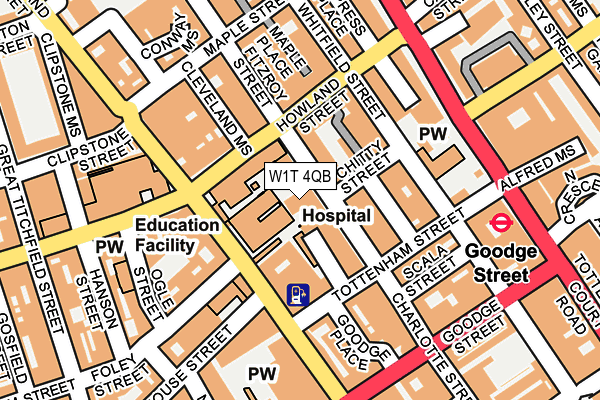 W1T 4QB map - OS OpenMap – Local (Ordnance Survey)