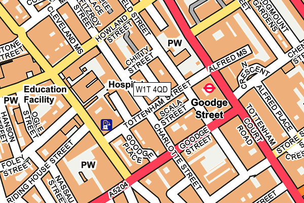 W1T 4QD map - OS OpenMap – Local (Ordnance Survey)