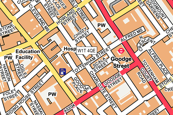 W1T 4QE map - OS OpenMap – Local (Ordnance Survey)