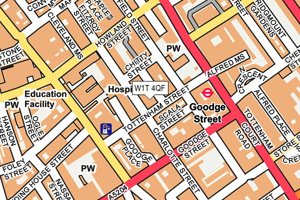 W1T 4QF map - OS OpenMap – Local (Ordnance Survey)