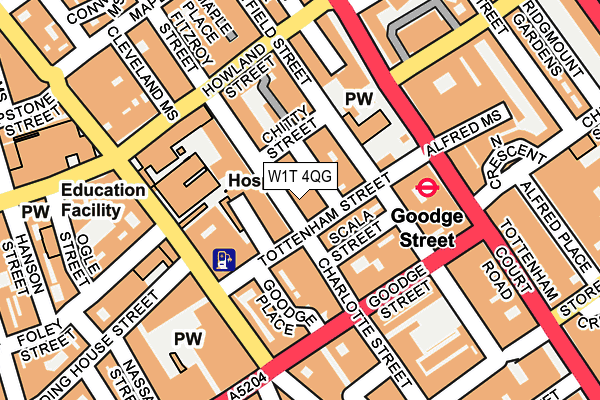 W1T 4QG map - OS OpenMap – Local (Ordnance Survey)