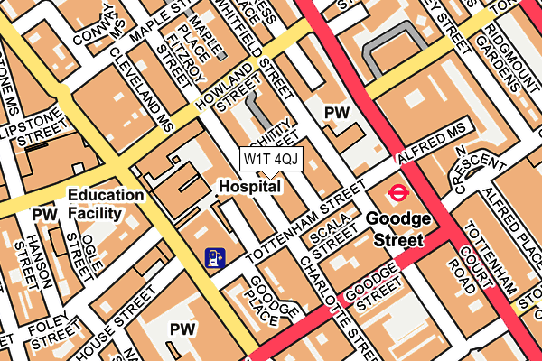 W1T 4QJ map - OS OpenMap – Local (Ordnance Survey)