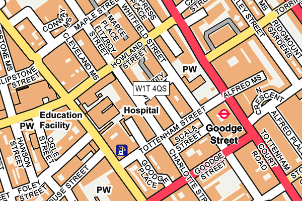 W1T 4QS map - OS OpenMap – Local (Ordnance Survey)