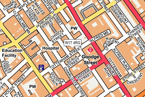 W1T 4RG map - OS OpenMap – Local (Ordnance Survey)
