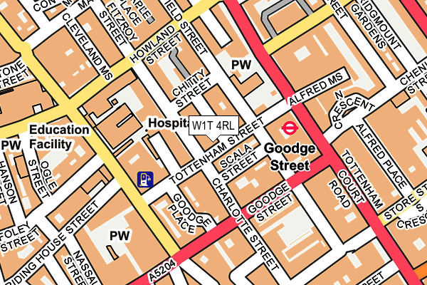 W1T 4RL map - OS OpenMap – Local (Ordnance Survey)