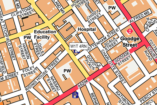 W1T 4RN map - OS OpenMap – Local (Ordnance Survey)