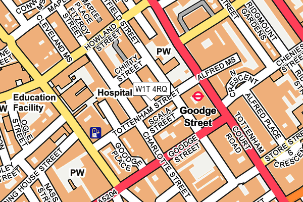 W1T 4RQ map - OS OpenMap – Local (Ordnance Survey)