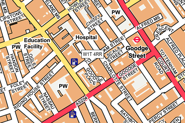 W1T 4RR map - OS OpenMap – Local (Ordnance Survey)