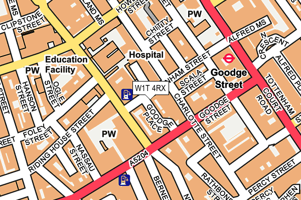 W1T 4RX map - OS OpenMap – Local (Ordnance Survey)