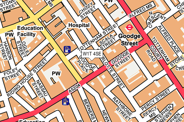 W1T 4SE map - OS OpenMap – Local (Ordnance Survey)