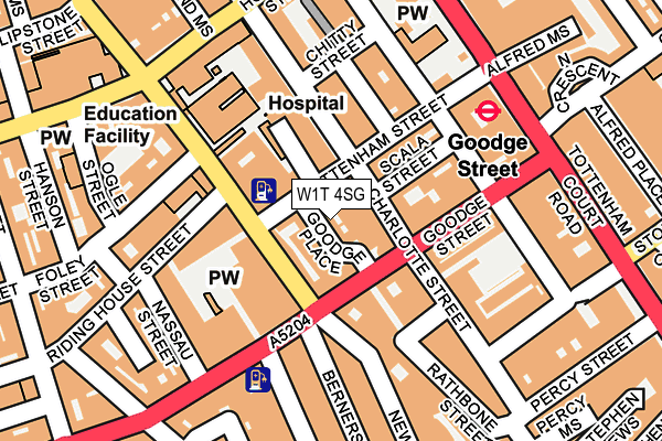 W1T 4SG map - OS OpenMap – Local (Ordnance Survey)