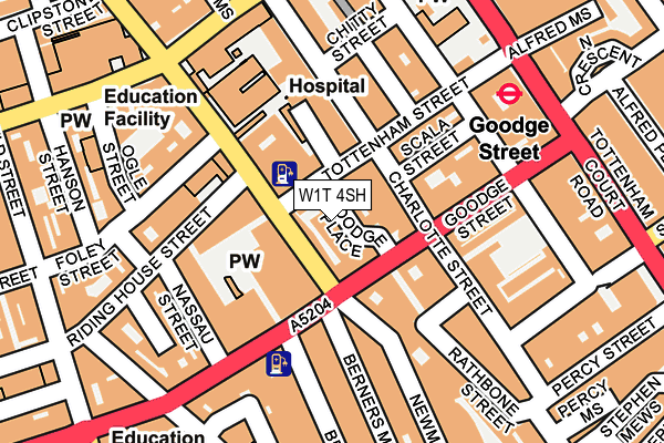 W1T 4SH map - OS OpenMap – Local (Ordnance Survey)
