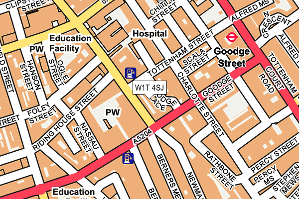 W1T 4SJ map - OS OpenMap – Local (Ordnance Survey)