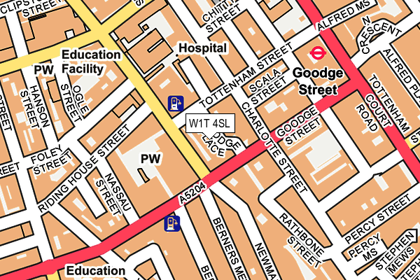 W1T 4SL map - OS OpenMap – Local (Ordnance Survey)