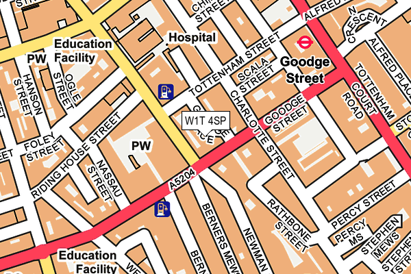 W1T 4SP map - OS OpenMap – Local (Ordnance Survey)