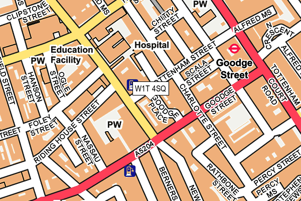 W1T 4SQ map - OS OpenMap – Local (Ordnance Survey)