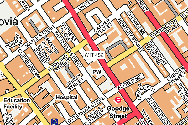 W1T 4SZ map - OS OpenMap – Local (Ordnance Survey)