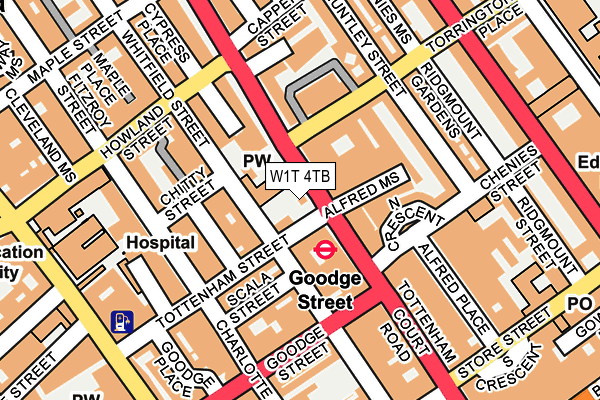 W1T 4TB map - OS OpenMap – Local (Ordnance Survey)