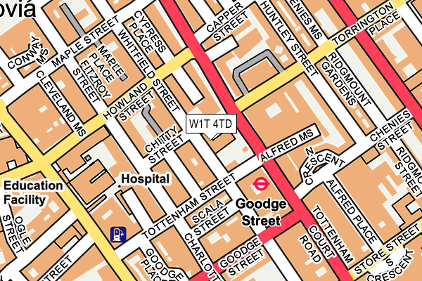 W1T 4TD map - OS OpenMap – Local (Ordnance Survey)