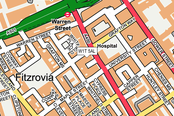 W1T 5AL map - OS OpenMap – Local (Ordnance Survey)