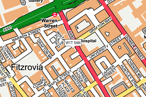 W1T 5AN map - OS OpenMap – Local (Ordnance Survey)
