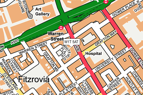 W1T 5AT map - OS OpenMap – Local (Ordnance Survey)