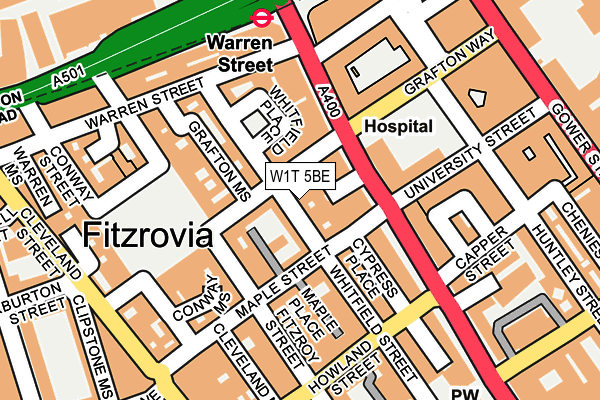 W1T 5BE map - OS OpenMap – Local (Ordnance Survey)