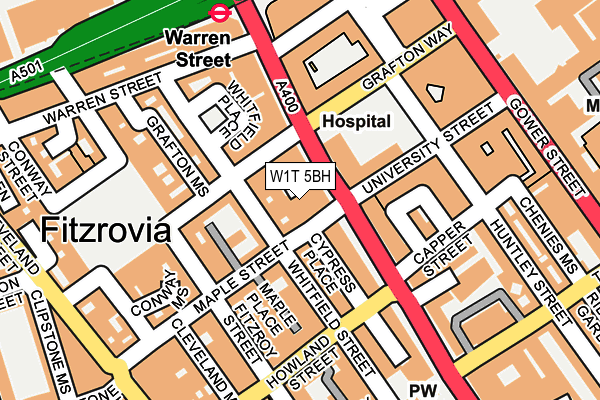 W1T 5BH map - OS OpenMap – Local (Ordnance Survey)