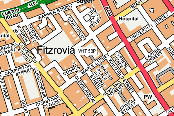 W1T 5BP map - OS OpenMap – Local (Ordnance Survey)