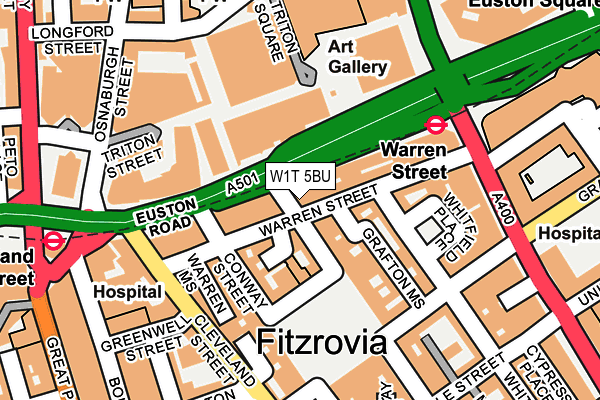 W1T 5BU map - OS OpenMap – Local (Ordnance Survey)