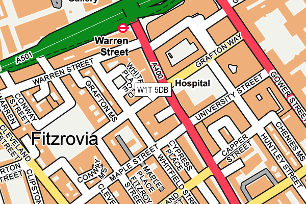 W1T 5DB map - OS OpenMap – Local (Ordnance Survey)