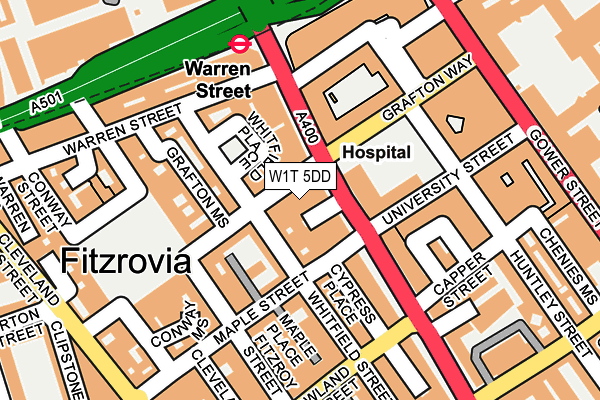 W1T 5DD map - OS OpenMap – Local (Ordnance Survey)