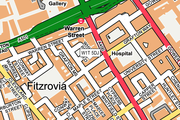 W1T 5DJ map - OS OpenMap – Local (Ordnance Survey)