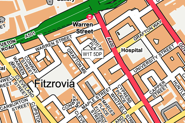 W1T 5DP map - OS OpenMap – Local (Ordnance Survey)