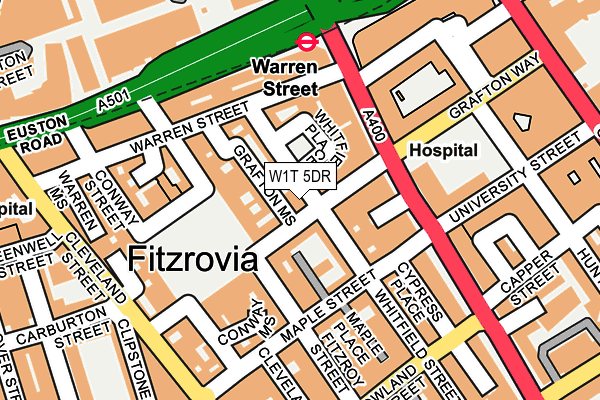 W1T 5DR map - OS OpenMap – Local (Ordnance Survey)