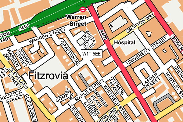 W1T 5EE map - OS OpenMap – Local (Ordnance Survey)