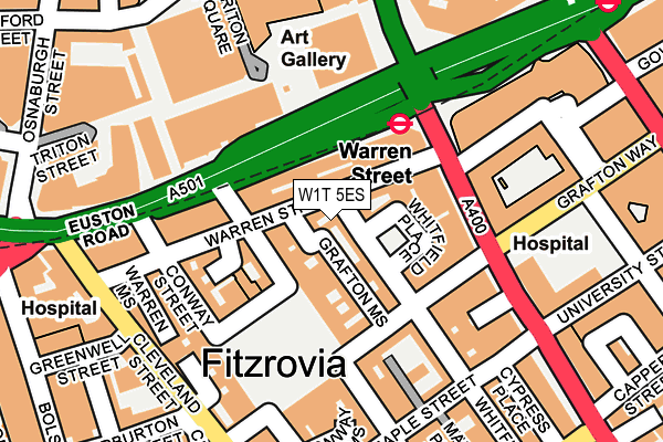 W1T 5ES map - OS OpenMap – Local (Ordnance Survey)