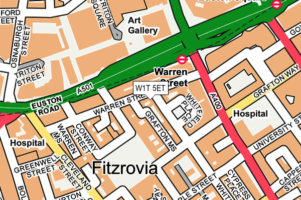 W1T 5ET map - OS OpenMap – Local (Ordnance Survey)