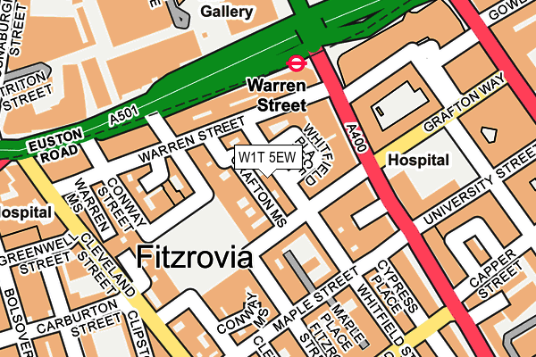 W1T 5EW map - OS OpenMap – Local (Ordnance Survey)