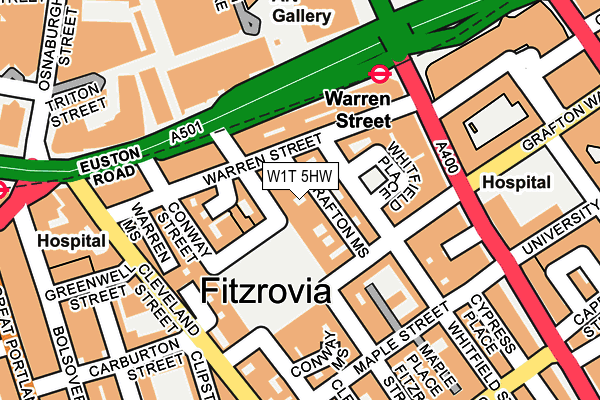 W1T 5HW map - OS OpenMap – Local (Ordnance Survey)