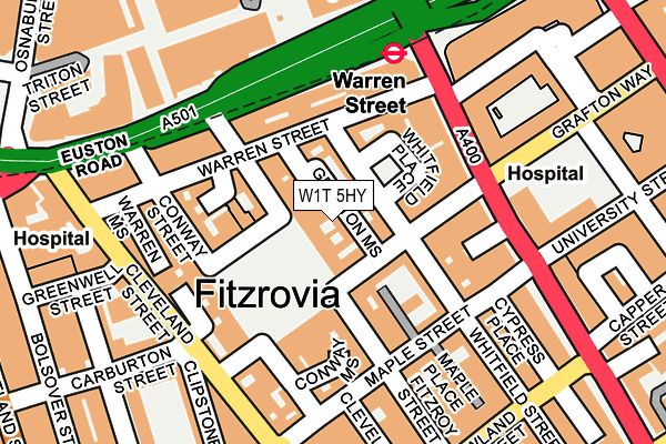 W1T 5HY map - OS OpenMap – Local (Ordnance Survey)