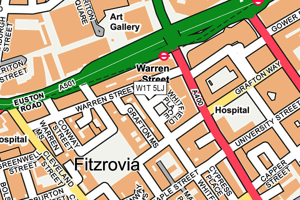 W1T 5LJ map - OS OpenMap – Local (Ordnance Survey)