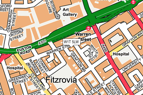 W1T 5LW map - OS OpenMap – Local (Ordnance Survey)